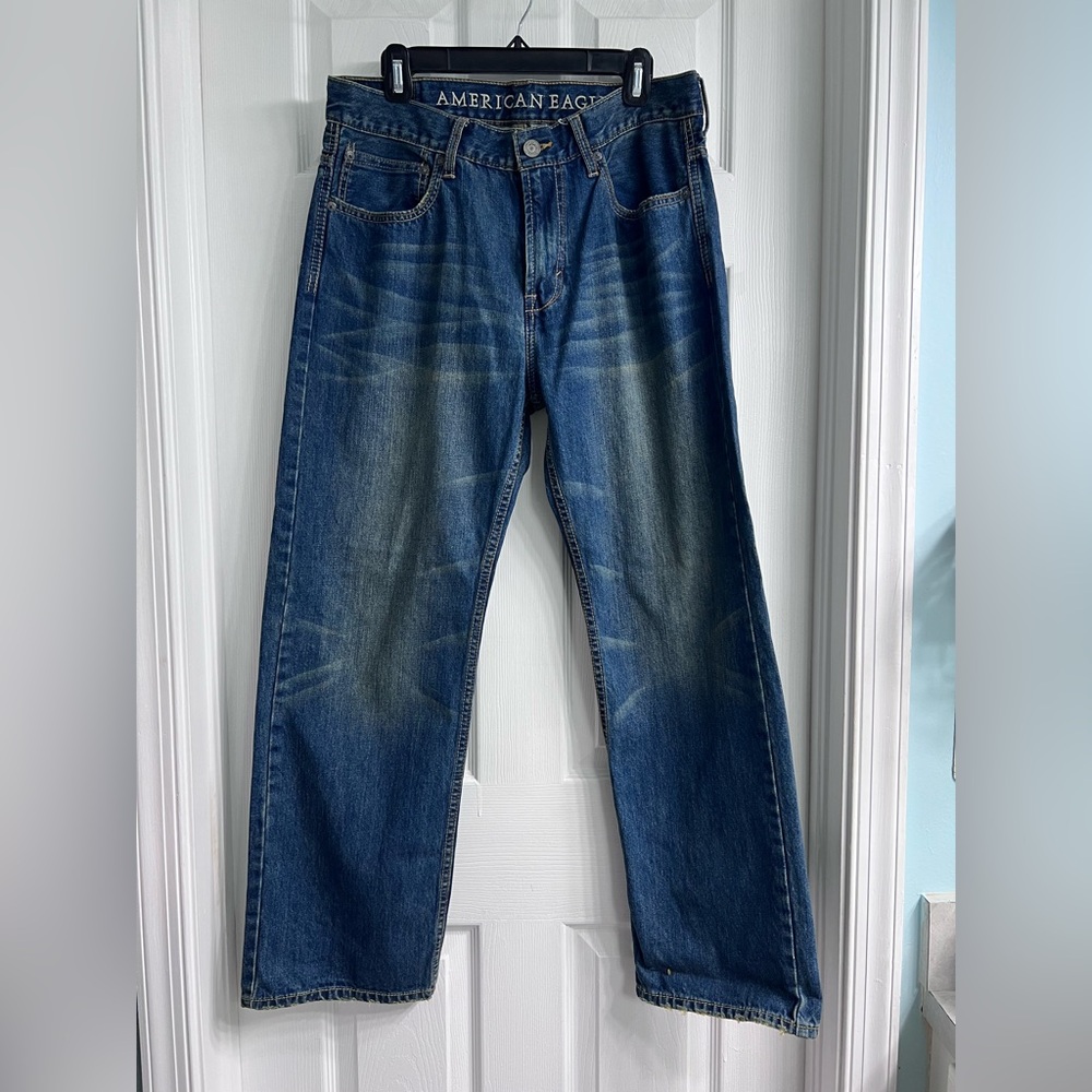 American Eagle Outfitters Men's Classic Straight Jeans - Dark Blue